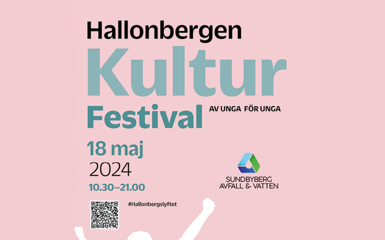 En plansch för Hallonbergens kulturfestival